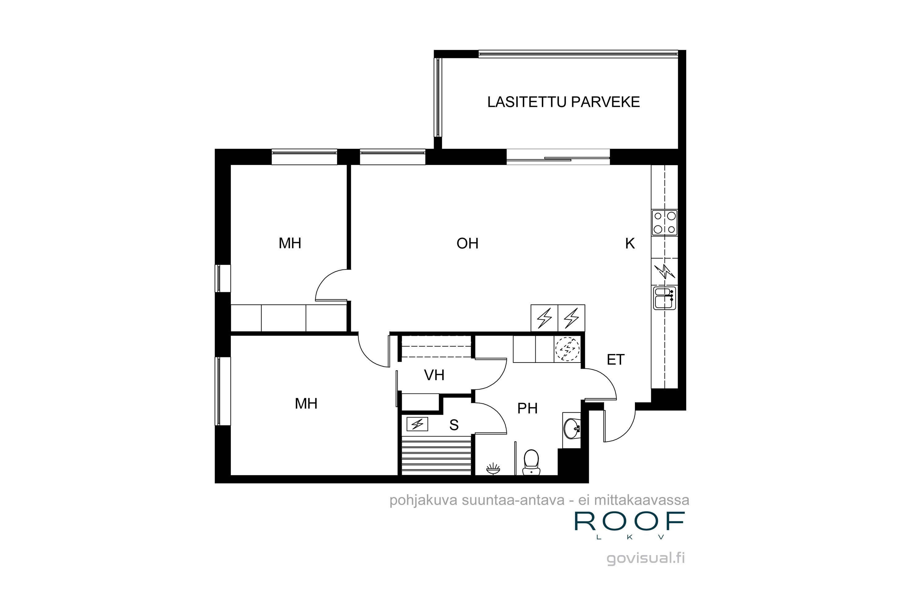 3h,k,kph,s,lasitettu parveke | Pitkänmöljäntie 28 B 2